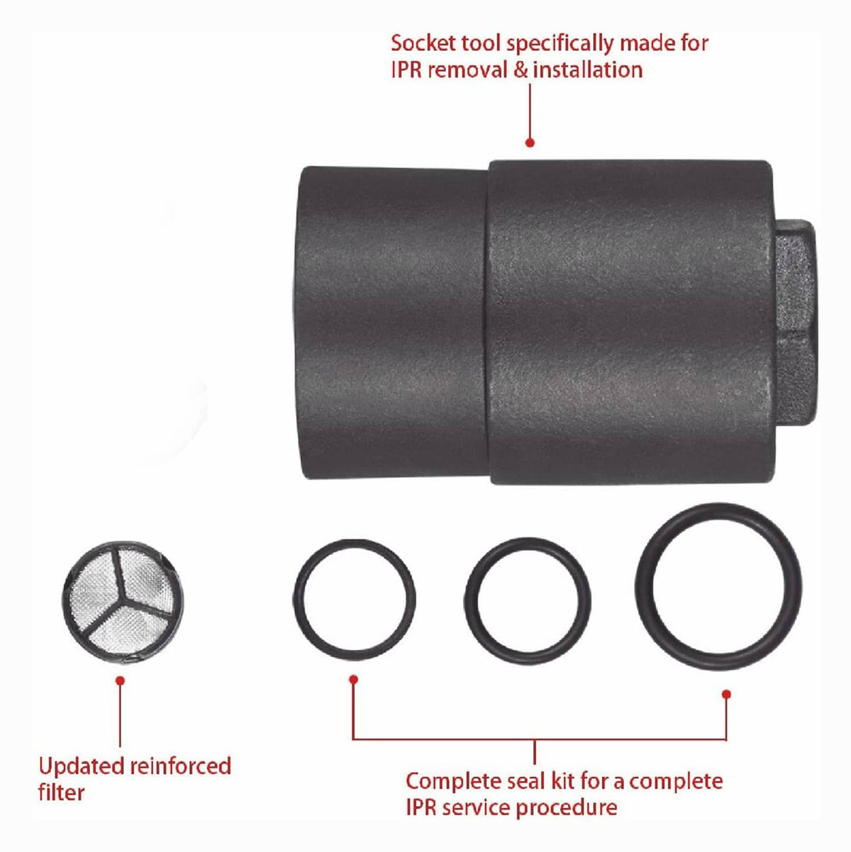 Solid Spare For 2003-2010 Ford 6.0L Powerstroke F250 F350 6.0 IPR Valve Socket with Seal Kit