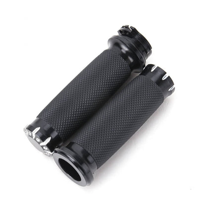 Solidspare Motorcycle Handlebar Hand Grips For Harley Softail Dyna Sportster Chopper Bobber