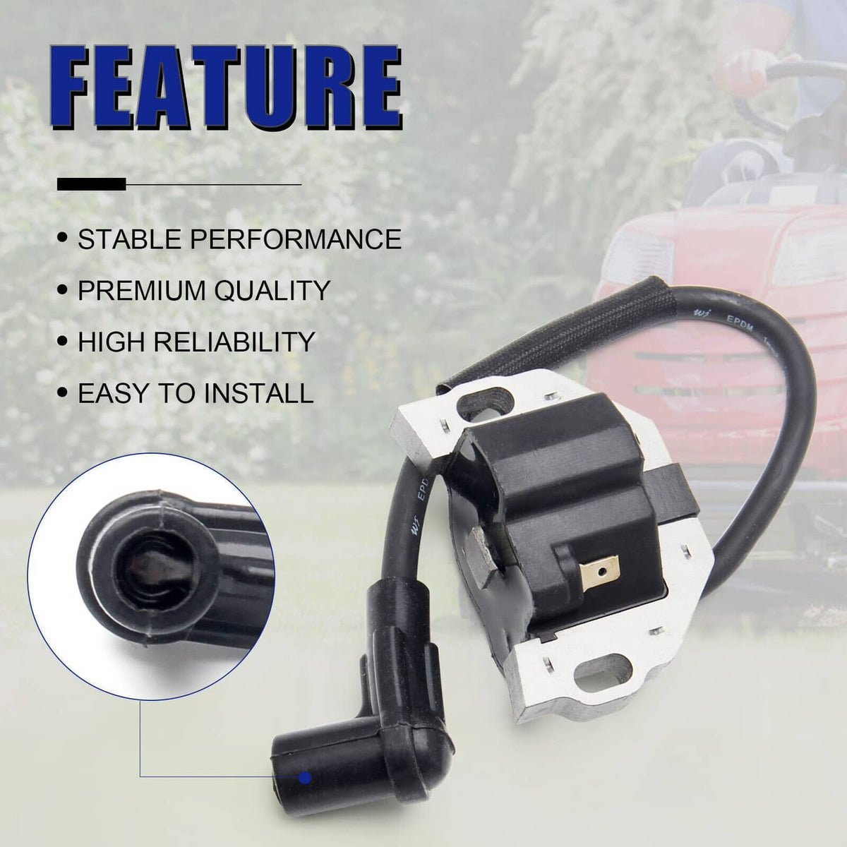Solidspare 2Pcs Ignition Coil w/ Spark Plug For KAWASAKI FR FS FX Series Engines 21171-0743