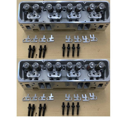 Solidspare 2x Complete Aluminum Cylinder Heads For SBC Chevy 350 190cc 64cc 2.02/1.60 Angle