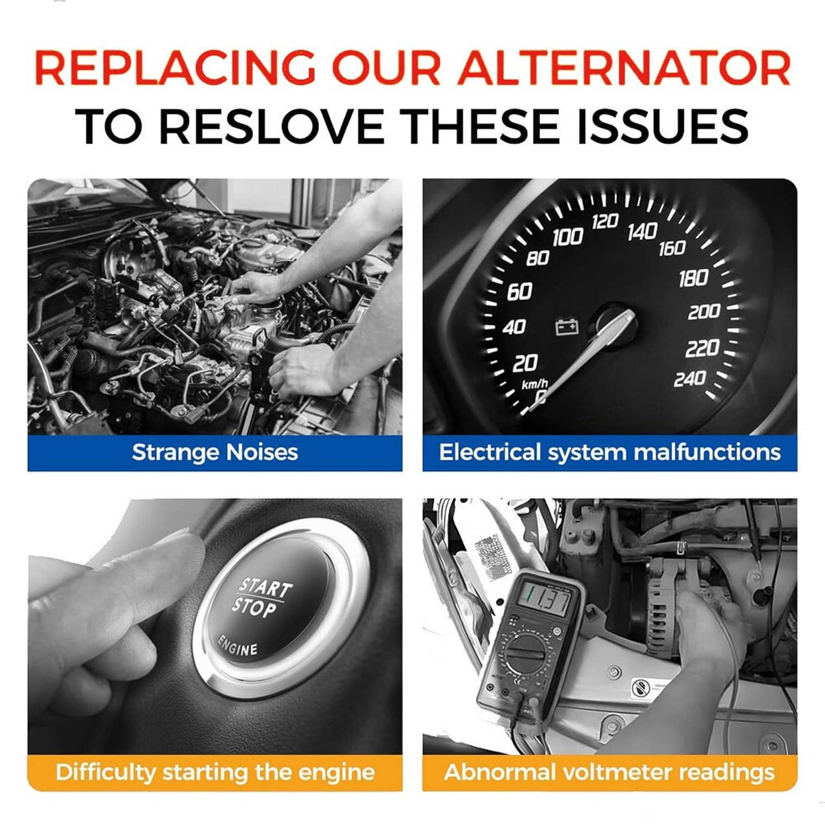 Solidspare Alternator 31100R40A for Honda Accord 2008-2012 Acura TSX L4/2.4L 2009-2014 130A