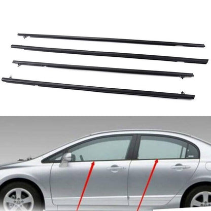 Solidspare 4Pcs Car Window Moulding Trim Weatherstrips Seal Fit For Honda Civic Sedan 06-11