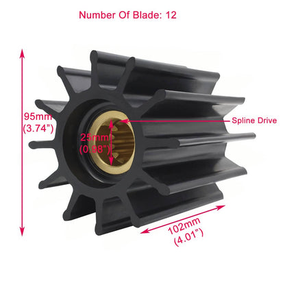 Solid Spare 2X Impeller Replaces Cummins 4019403 4933743 Sherwood 18000K Johnson 09-705BT-1