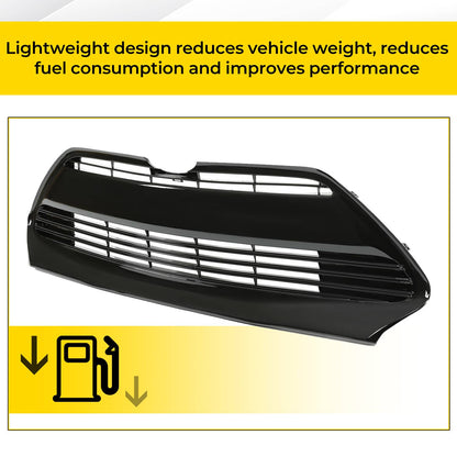 Solid Spare For 2017 2018 2019 Toyota Corolla L LE XLE Front Bumper Lower Grille Black Grill