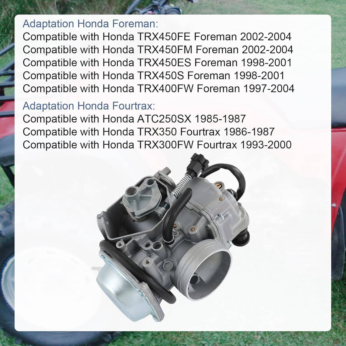 Solidspare Carburetor Kit fit for 2000-2006 Honda Rancher 350 TRX 350 FM / TM / TE/FE