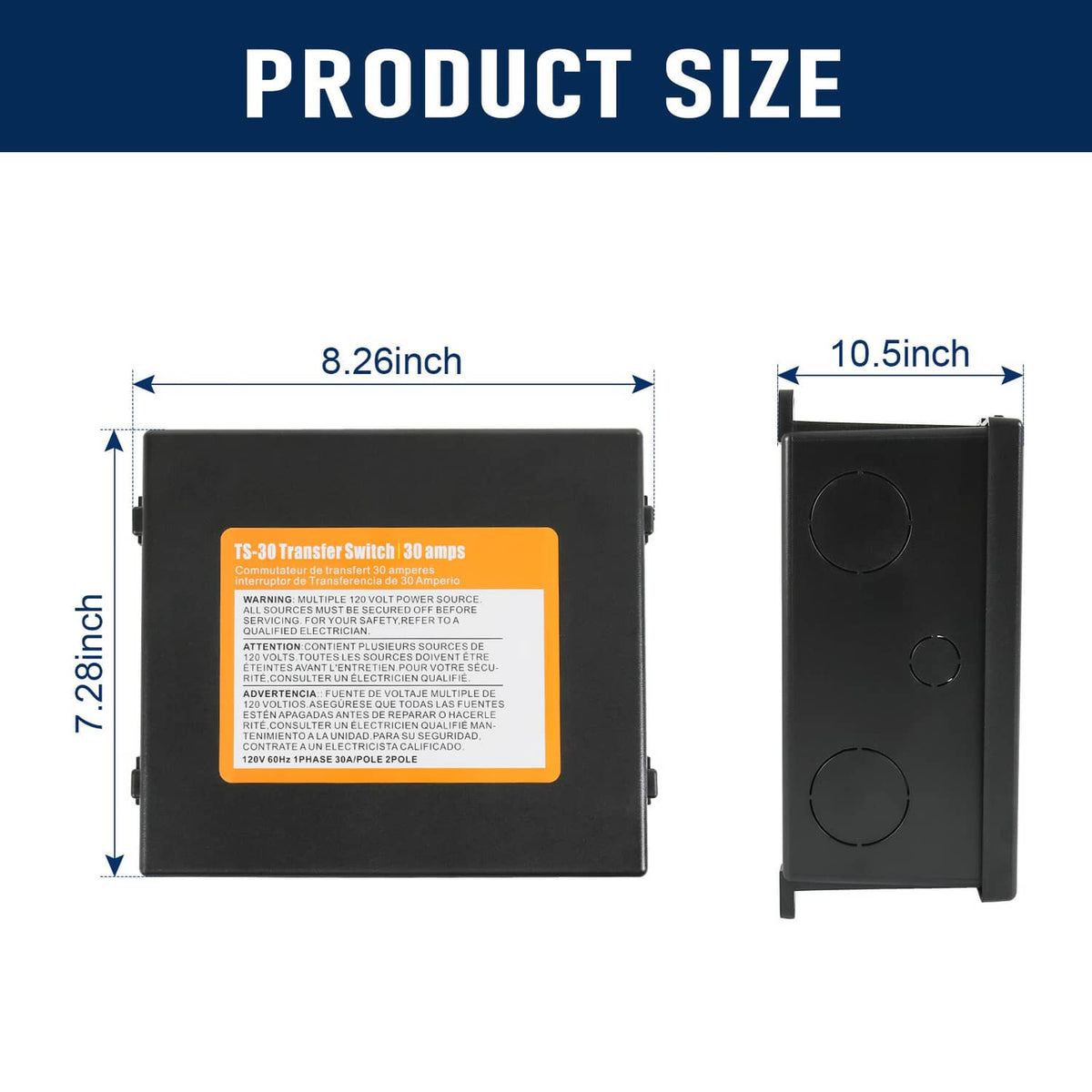 Solidspare For Inverter, shore power or generators TS-30 30 Amp Automatic Transfer Switch