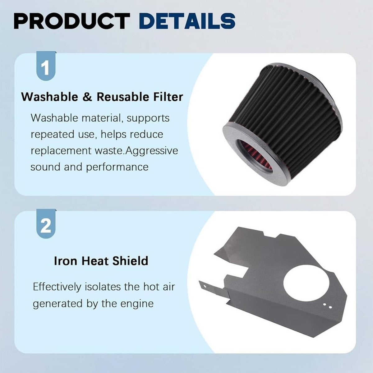 Solidspare Cold Air Intake with Filter For 2010-2016 BMW 535i 535i xDrive F10 F11 N55 3.0T