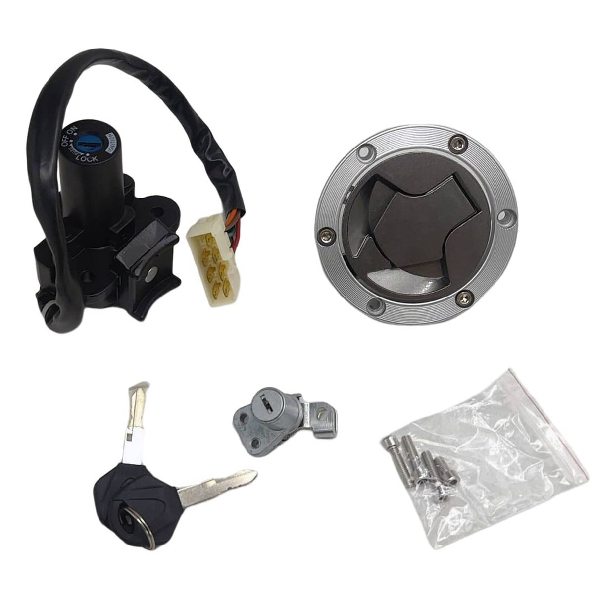 Solidspare US Ignition Switch Gas Cap For Kawasaki Ninja 250R EX250J 2008-2012