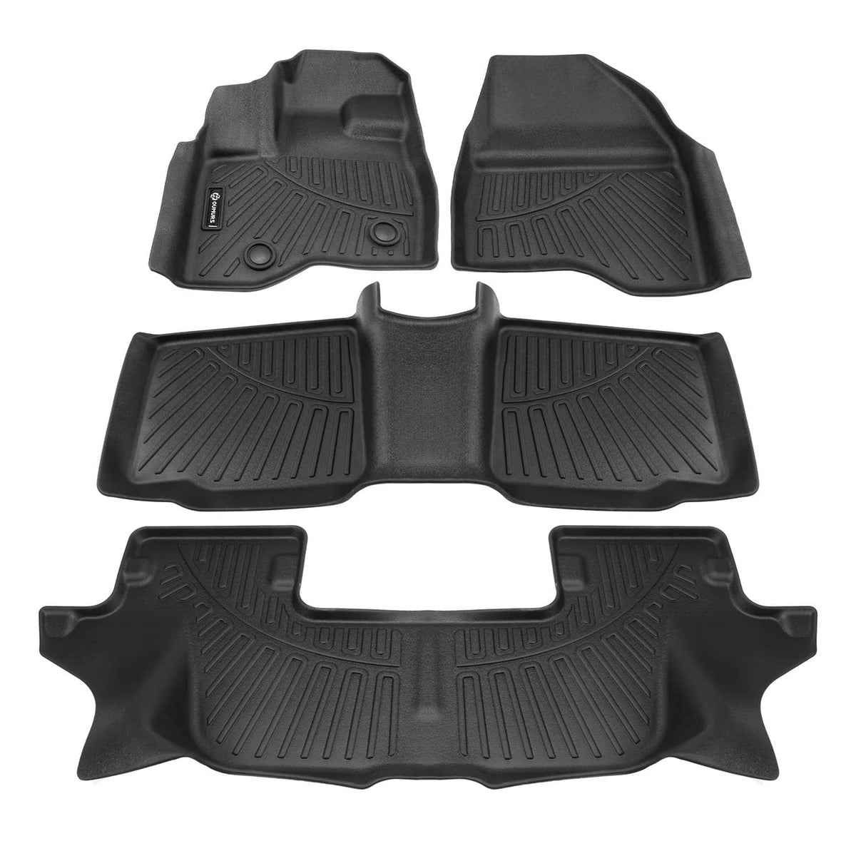 Solidspare Floor Mats For 2011-2014 Ford Explorer Bench Seating All Weather (3 Rows Liners)