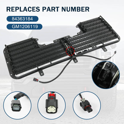 Solidspare 84363184 Front Radiator Shutter w/Motor For 17-2019 Silverado 1500 Sierra 1500