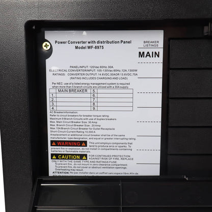 Solidspare WF-8975-AD 75 AMP RV Power Converter Power Center Battery Chargers for rv,Camper
