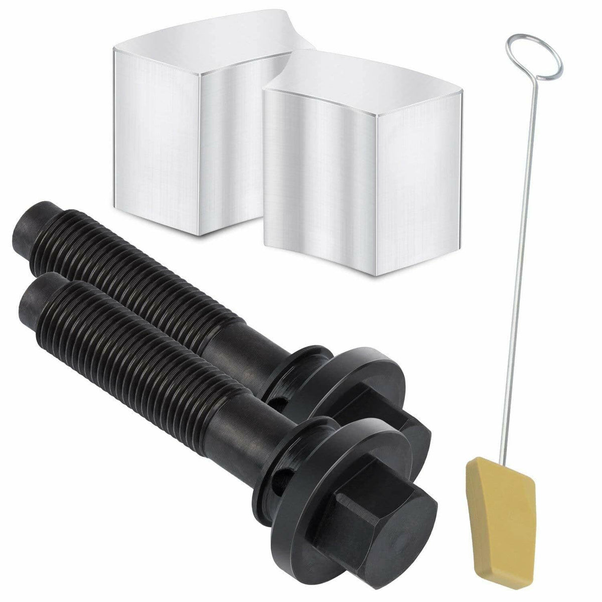 Solid Spare Cam Phaser Lock Out Kit, Camshaft Pulley Mounting Bolt and Timing Chain for Ford
