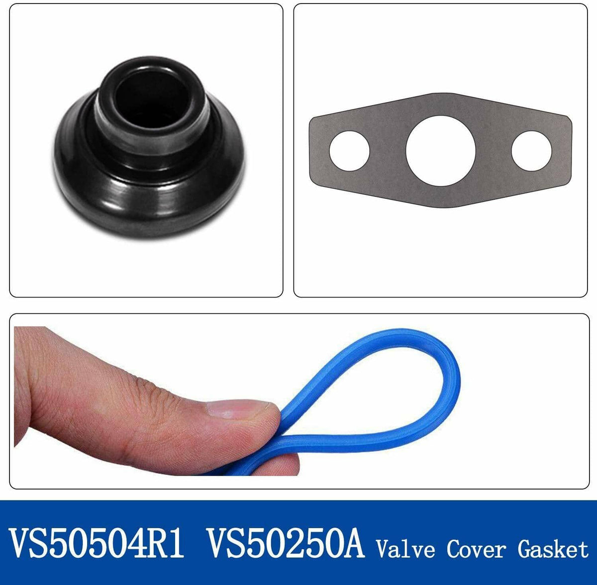 Solid Spare Valve Cover Gasket Set w/ Grommet for Chevy GM Isuzu 4.8L 5.3L 6.0L 6.2L 7.0L V8