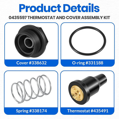 Solidspare Johnson Evinrude OMC OEM Thermostat And Cover Assembly, 0435597