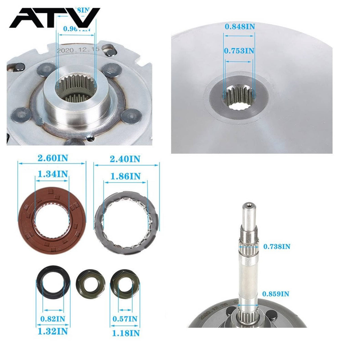Solidspare Wet Clutch Sheave Housing Bearing Gasket Kit For Yamaha Rhino Grizzly 660 02-08