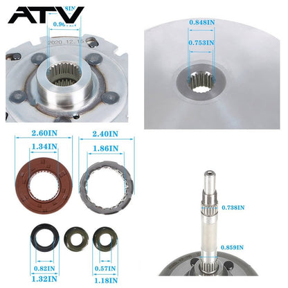 Solidspare Wet Clutch Sheave Housing Bearing Gasket Kit For Yamaha Rhino Grizzly 660 02-08
