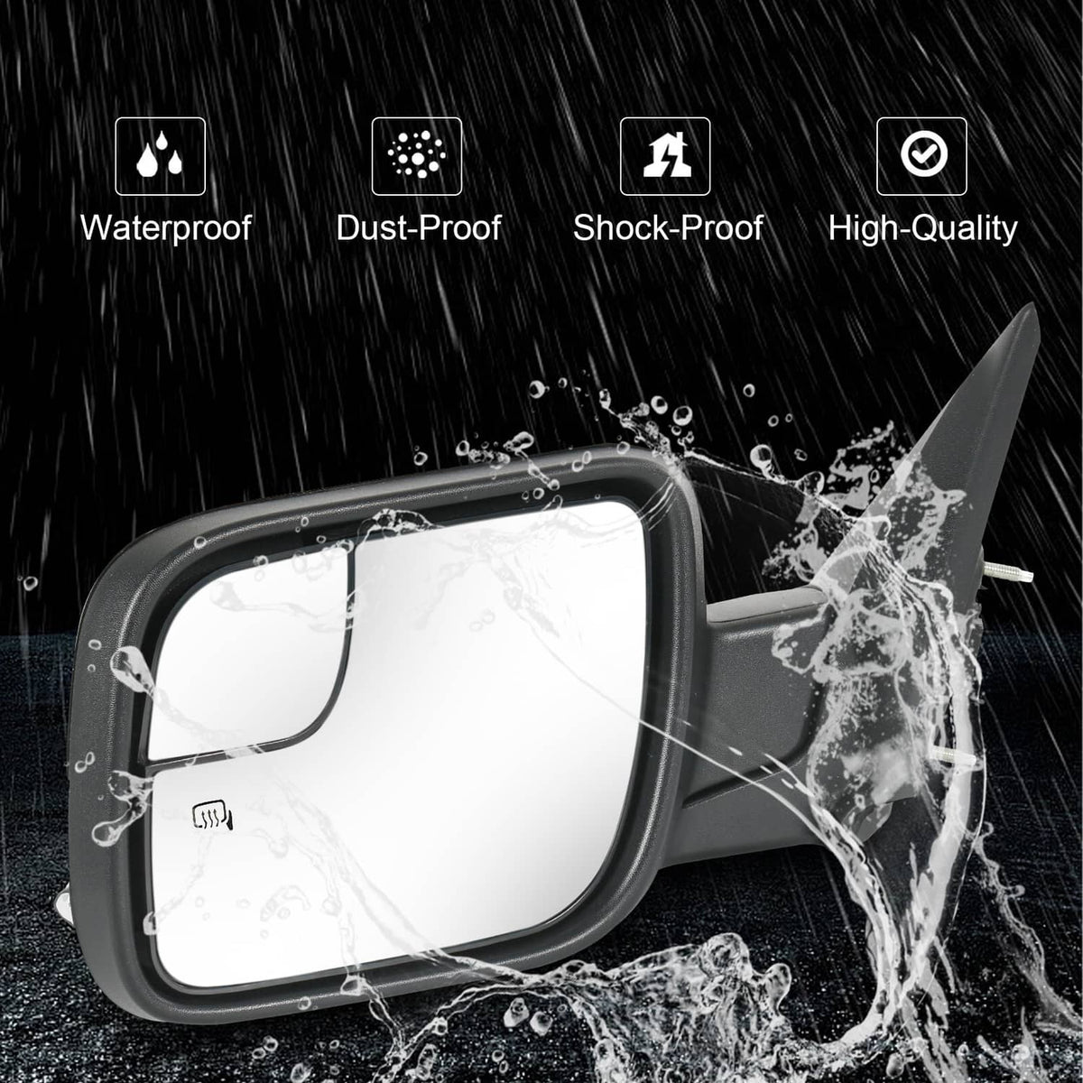 Solidspare Driver Side Heated Mirror w/ Puddle Light Power 7Pin For 2016-2019 Ford Explorer