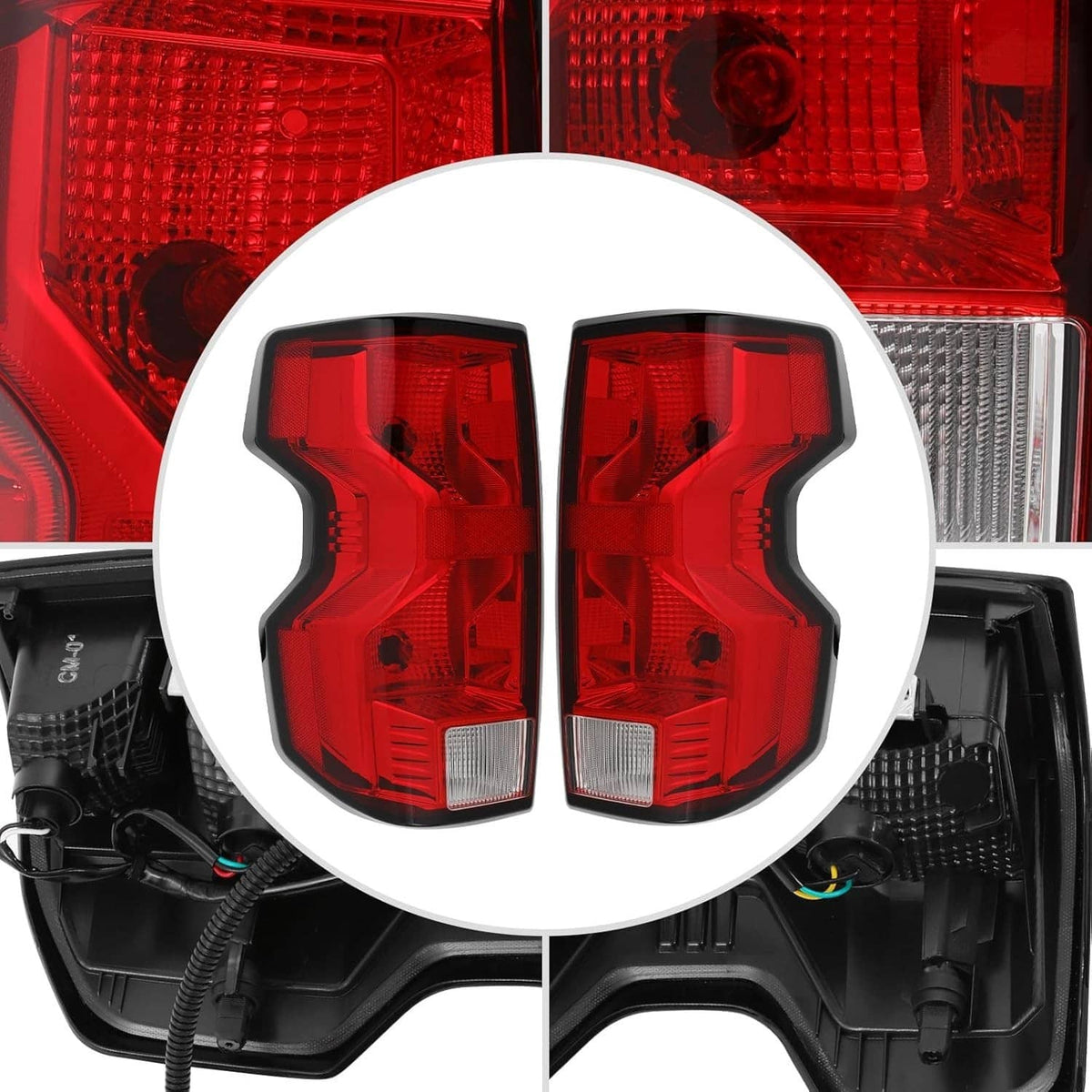 Solidspare Driver & Passenger Side Halogen Tail Lights w/ Bulb For 2023 2024 Chevy Colorado