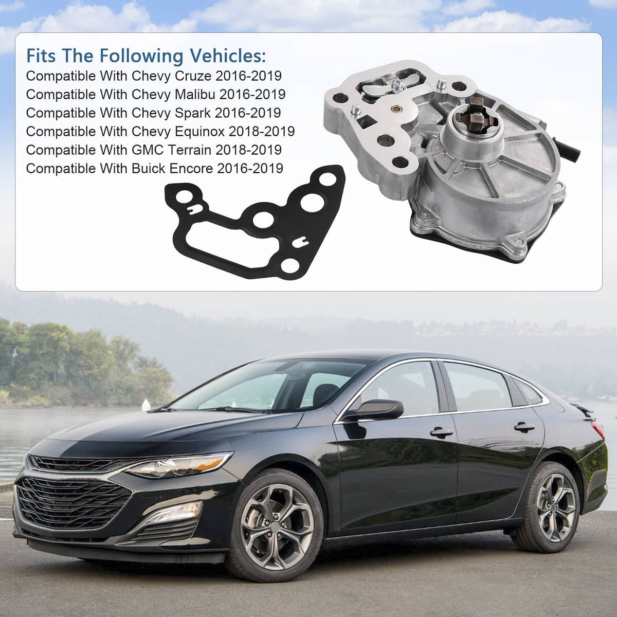 Solidspare Vacuum Pump 12704586 12662789 For Chevrolet Malibu Cruze Buick GMC 1.4L 1.5L