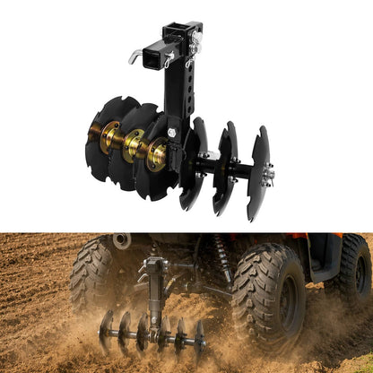 Solidspare 20" Notched Disc Harrow Plow Attachment for ATV UTV W/ 6 X Concave 2" Receiver