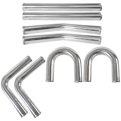 Solidspare 8PCS 2.5" Universal Aluminum Turbo Intercooler Elbow Pipe Kits Silver New