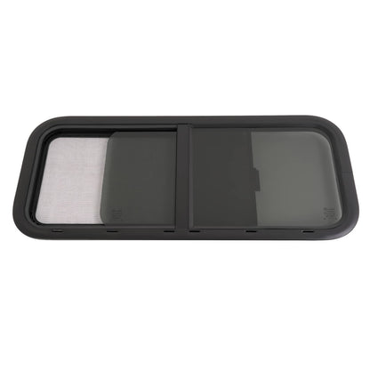 Solidspare 36" W x 15" H Horizontal Slider RV Window For Cargo Trailer W/ Screen Trim Ring
