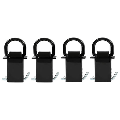 Solidspare Heavy Duty 4 Pack Trailer Adjustable Stake Pocket D-Ring Zinc 2”×4" 16200LBS