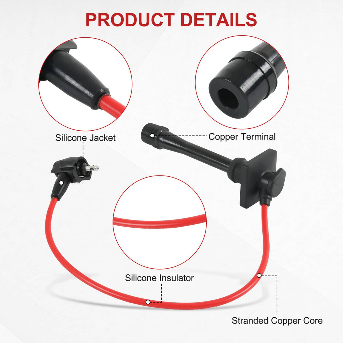Solidspare JDMSPEED Spark Plug Wires Set for 93-97 Geo Prizm Toyota Celica Corolla 1.6L 1.8