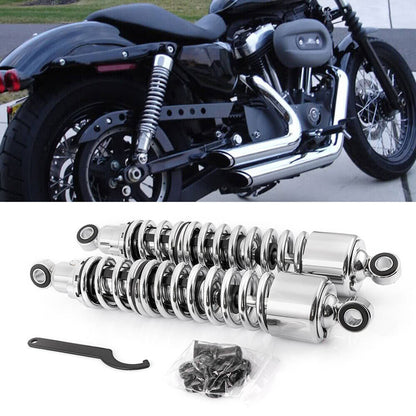 Solidspare Chrome 15" Rear Shocks Absorbers for Harley Sportster 883 Roadster XL883R 02-17