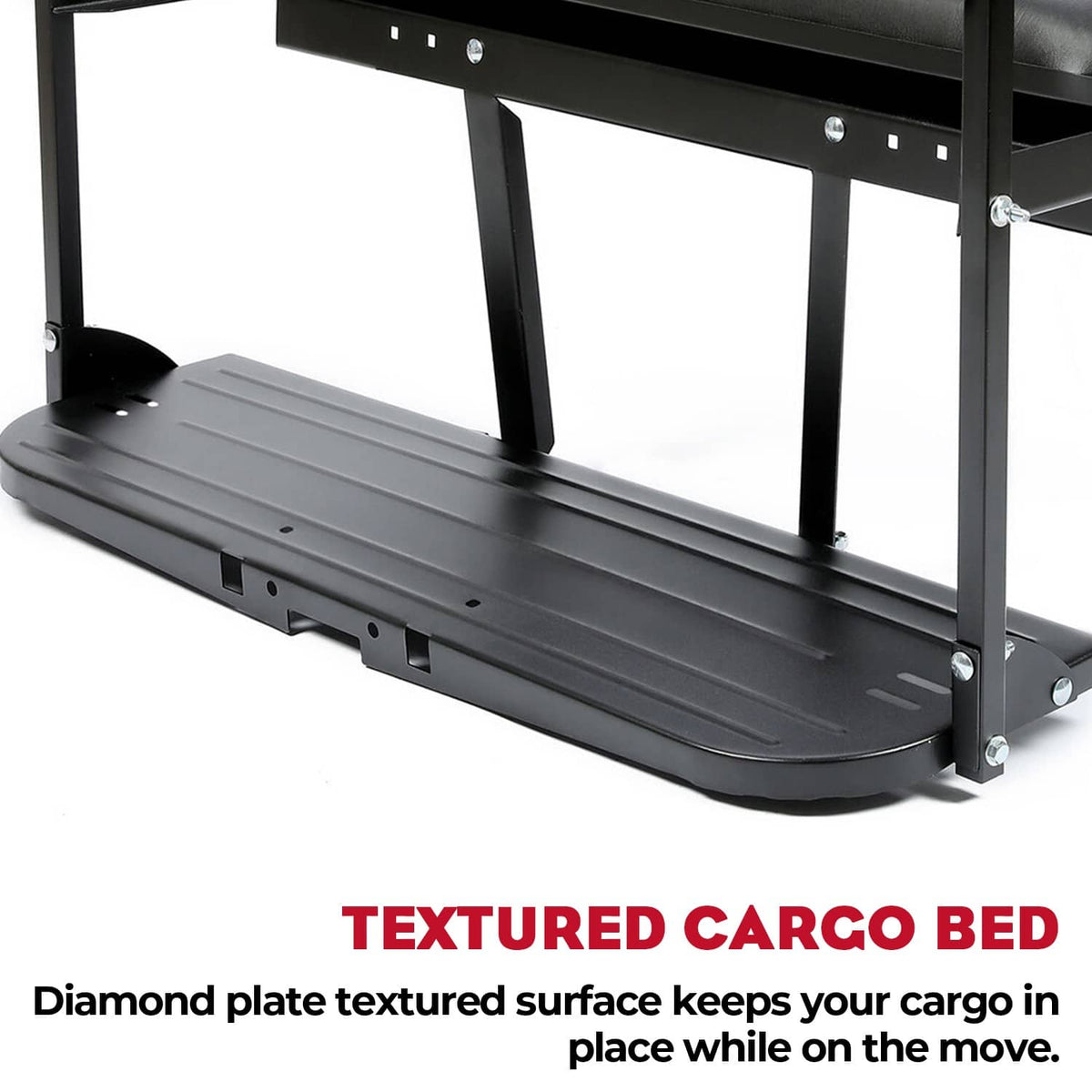 Solidspare Golf Cart Flip Folding Rear Back Seat Kit Black For EZGO Marathon Pre-1994