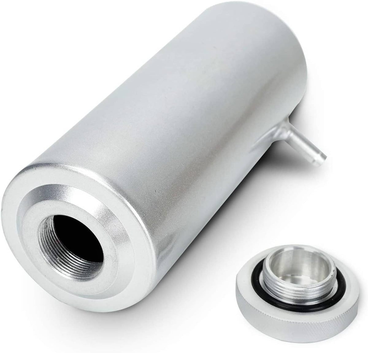 Solidspare Silver Universal Radiator Coolant Catch Tank Overflow Reservoir 800ml Aluminum