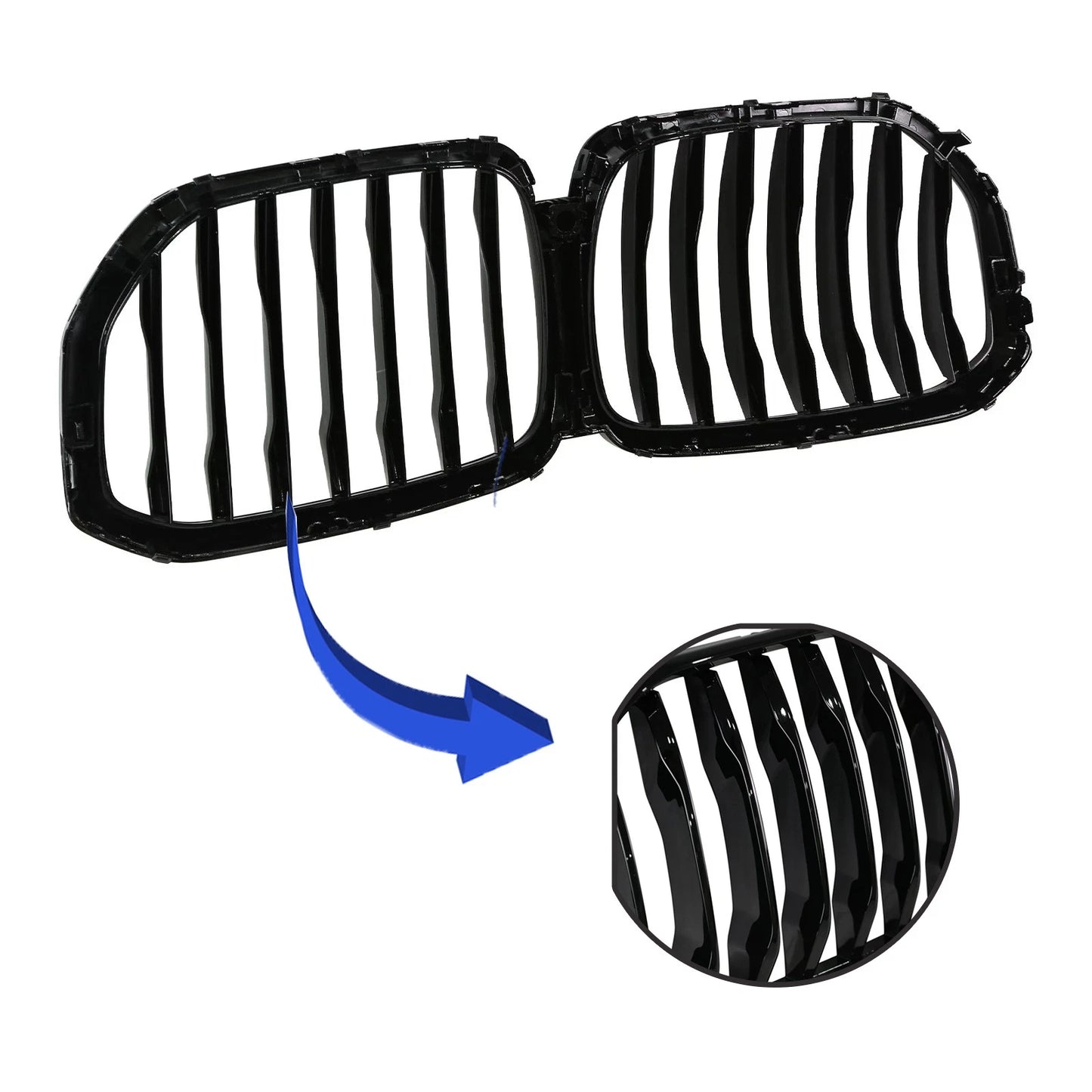 For BMW X5 G05 2019-2021 2022 2023 Gloss Black M-Performance Front Kidney Grille