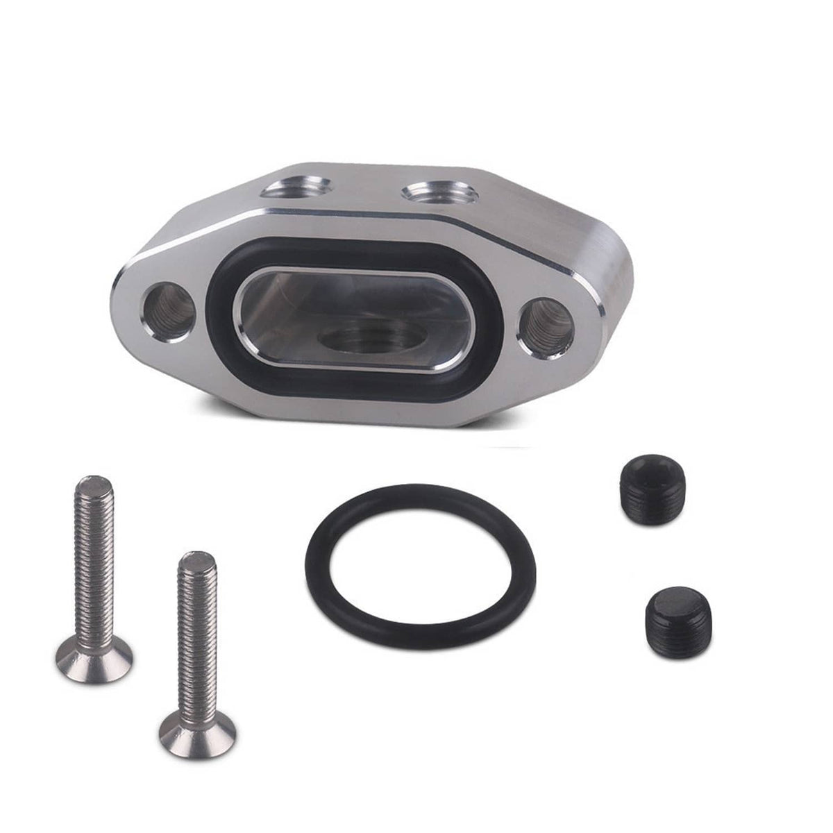 Solid Spare FOR LS TWIN TURBO DUAL 90 degree 1/8" NPT OIL FEED LINE ADAPTER PLATE LS1