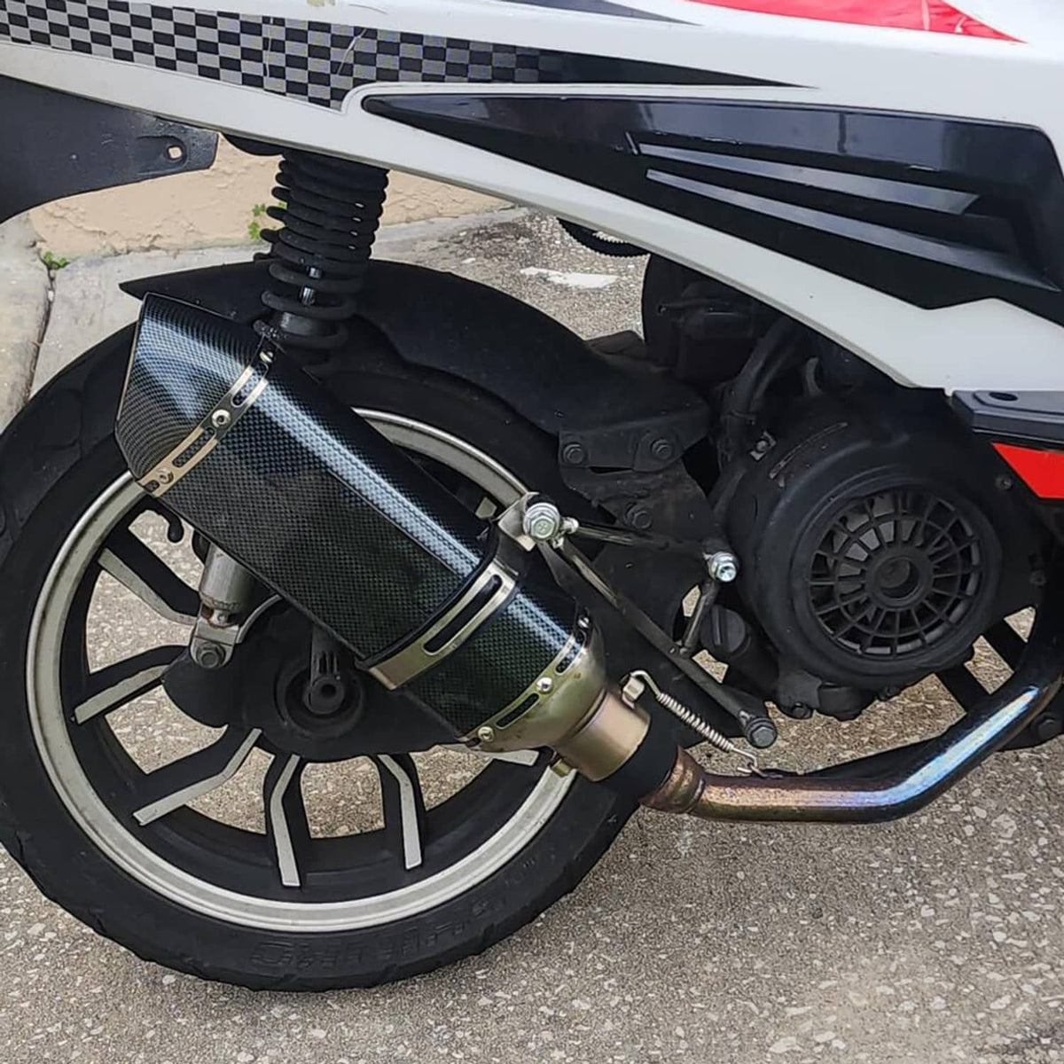 Solidspare 38mm-51mm Motorcycle Universal ATV Exhaust Muffler Tail Pipe &DB Killer Silencer