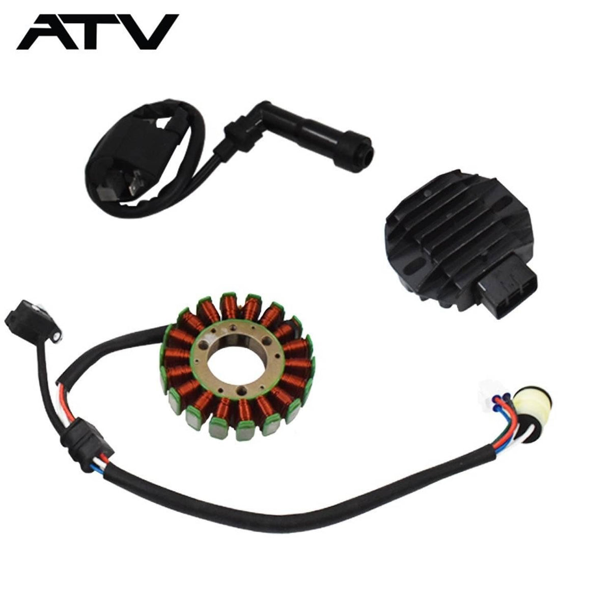 Solidspare Stator/ Regulator Rectifier/ Ignition Coil for Yamaha Raptor 660 YFM660 2001-05