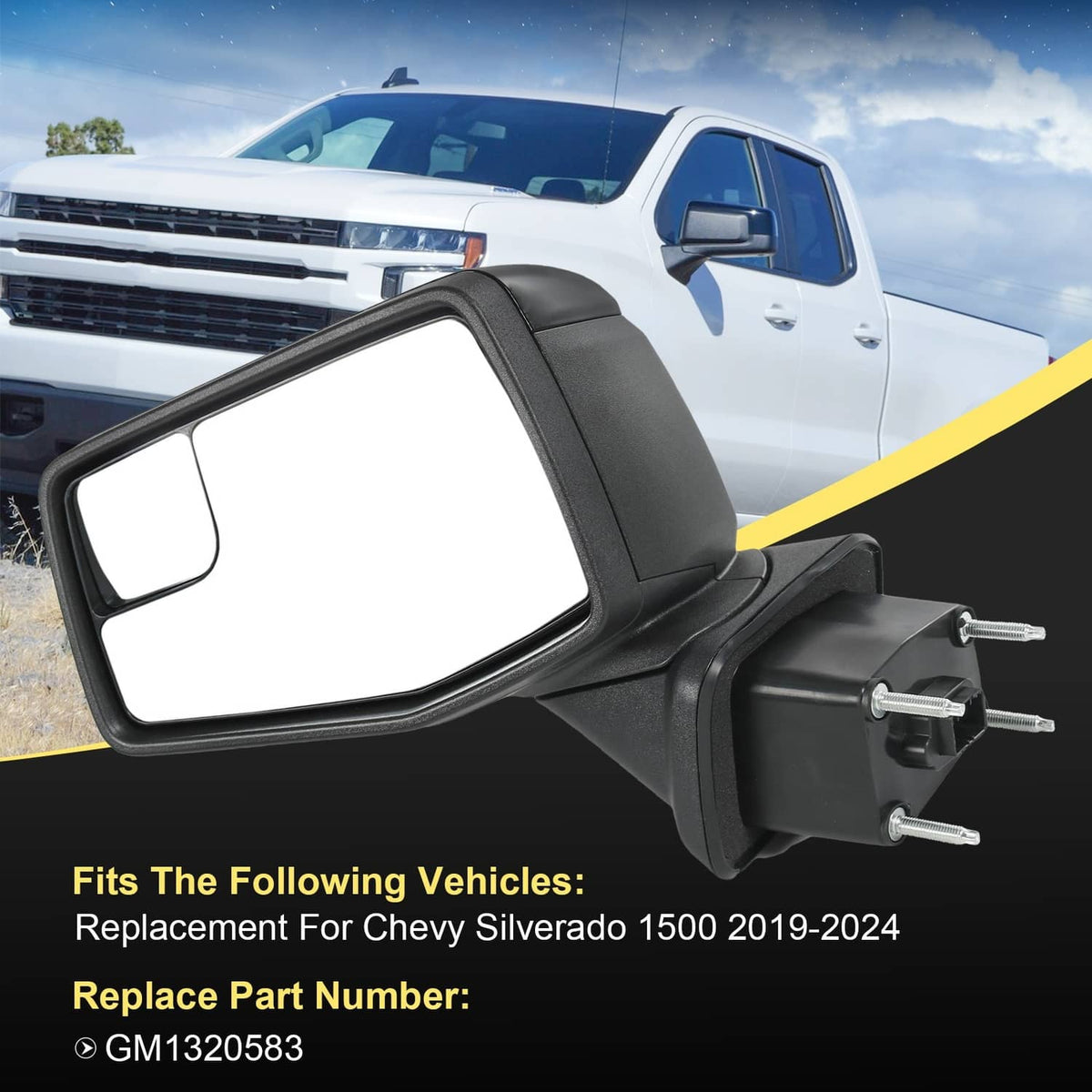 Solidspare Driver Left Side Door Mirror Fits 2019-2025 Chevrolet Silverado 1500 2024 2023