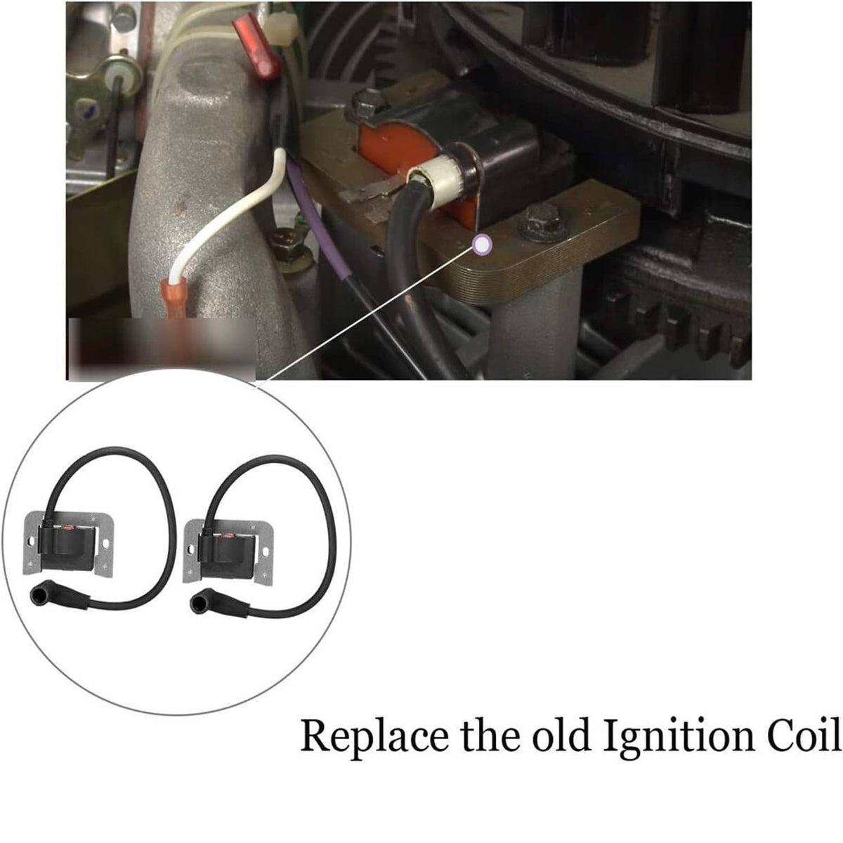 Solidspare 2Pcs For Kohler 32-584-06-S Ignition Module 24HP 7000 Series engine w Spark Plug