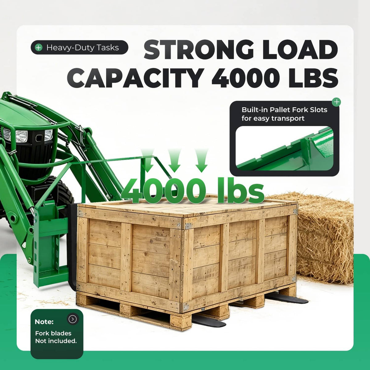 Solidspare 4000lbs Pallet Fork Frame For John Deere Loader Skid Steer For 2" Receiver Hitch