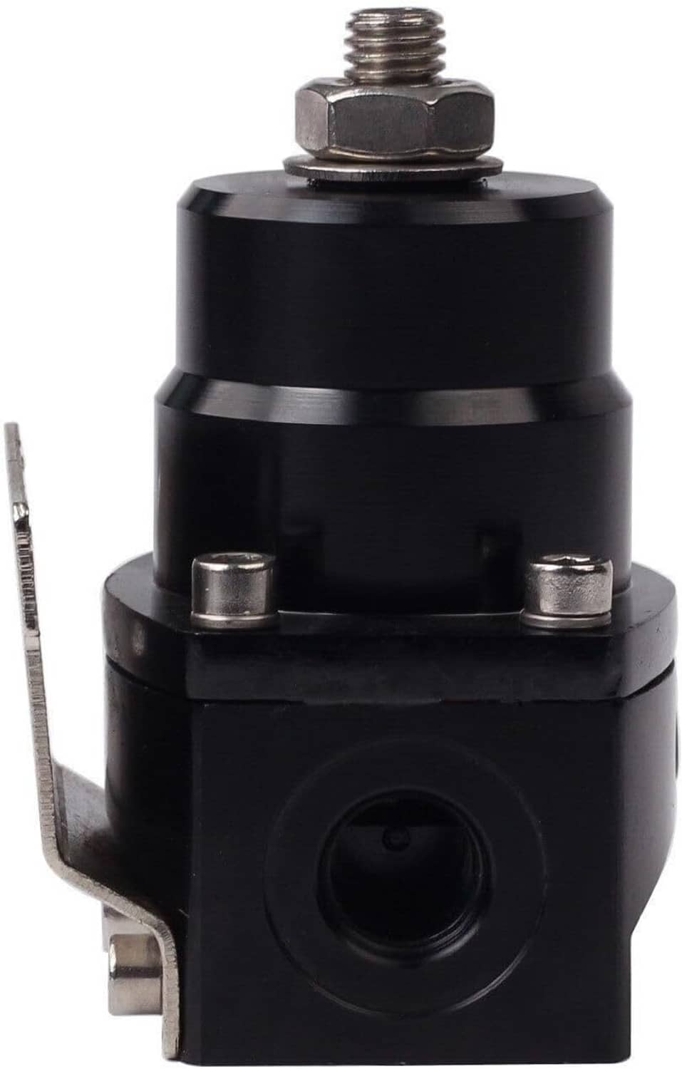 Solidspare Universal Adjustable Fuel Pressure Regulator Kit 100psi Guage AN6 Fitting Black
