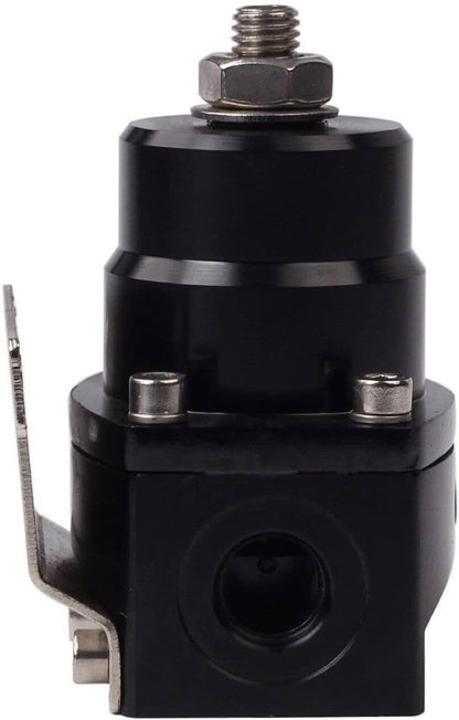 Solidspare Universal Adjustable Fuel Pressure Regulator Kit 100psi Guage AN6 Fitting Black