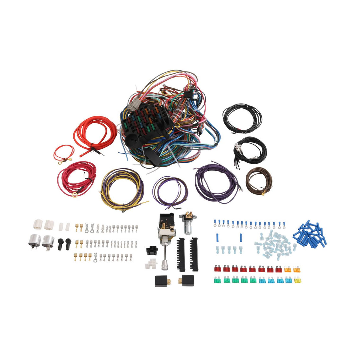 Solidspare Universal 22 Circuit Wiring Harness Street Hot Rat Rod Custom Wire Kit XL WIRES