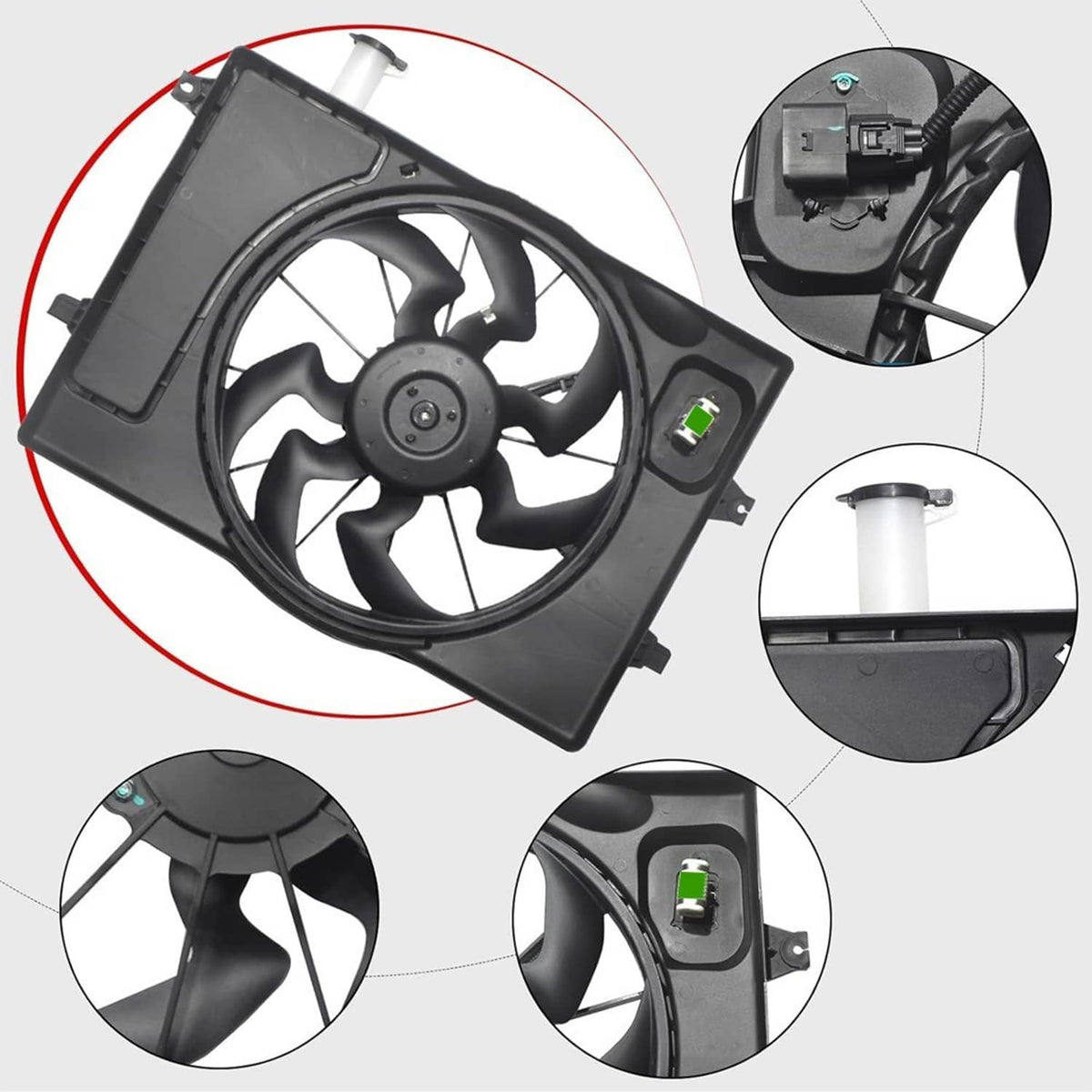 Solidspare New Engine Radiator Cooling Fan for 2017-20 Hyundai Elantra 19-22 Kia Forte 2.0L