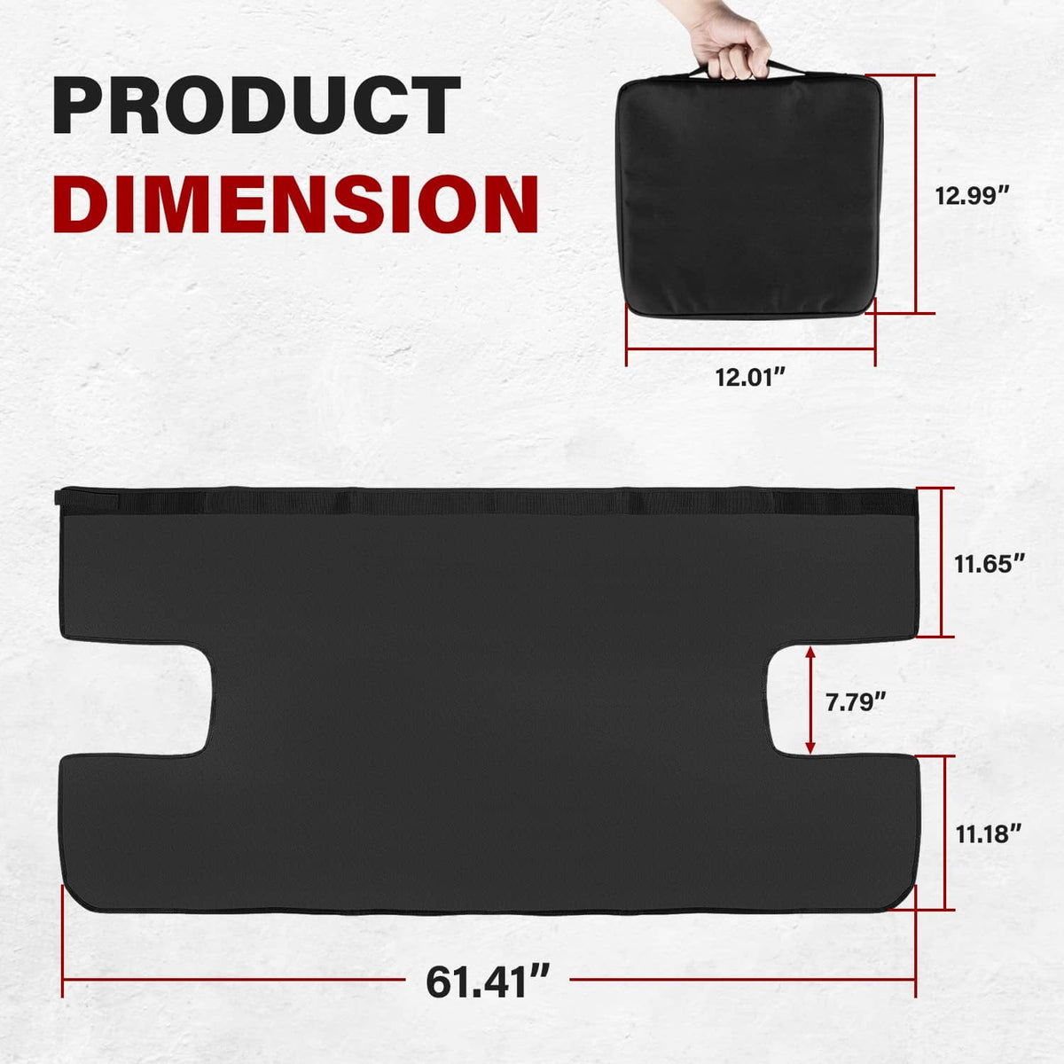 Solidspare Soft Vinyl Tonneau Cover 4-Door Rear Trunk Sunshade Fits Jeep Wrangler JLU 2018+