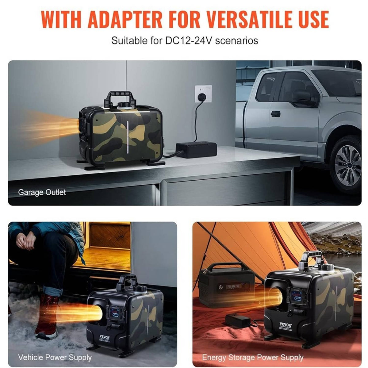 Solidspare 8KW Diesel Air Heater All in one 12V/24V 110V Bluetooth APP Remote Control Car