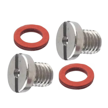 Solid Spare 2x Slot Head Drain Fill Plug Screw & Gasket Kit for Yamaha Outboards Lower Unit