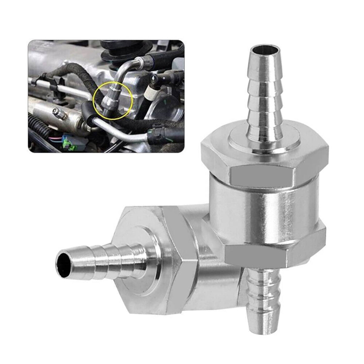 Solidspare 2Pcs 5/16" 8mm Fuel Line One Way Non Return Check Valve Petrol Diesel Oil Water