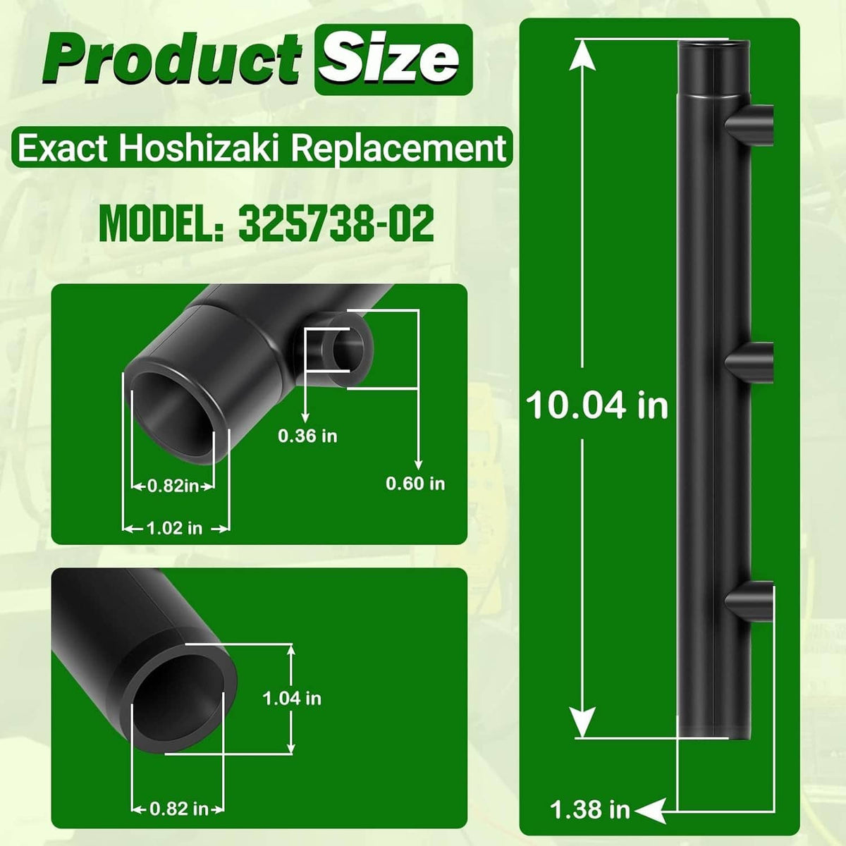 Solid Spare Replacement Distributor Hose B for Hoshizaki 325738-02 Ice Maker, Modular Flaker