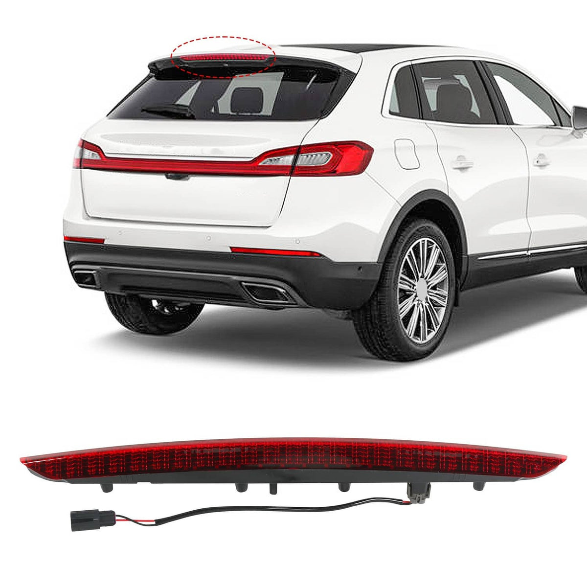 Solidspare High Third Mount Light 3rd Brake LED Fit 2016-2017 2018 Lincoln MKX FA1Z13A613AB