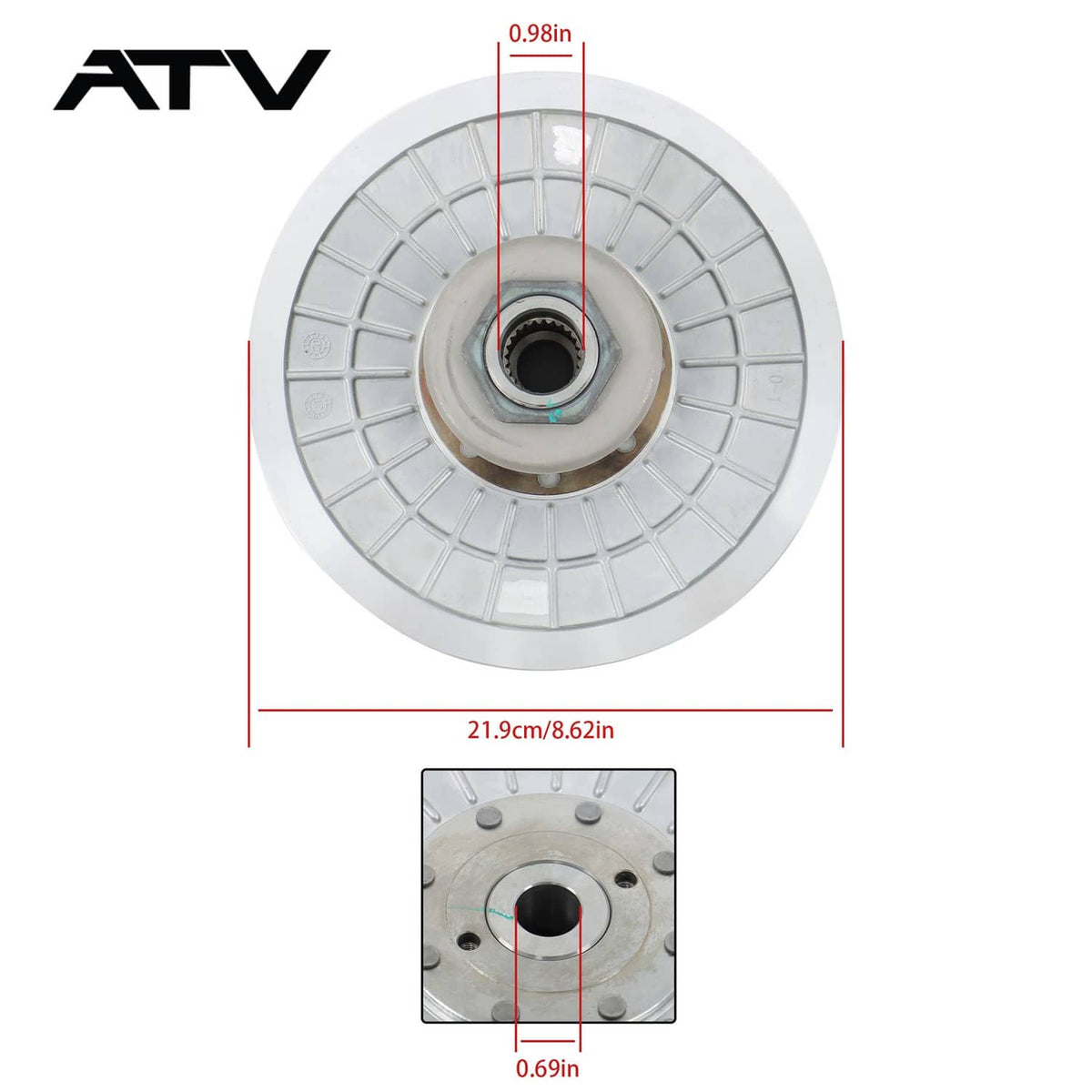 Solidspare Drive Clutch Secondary Sheave Assembly For Yamaha Grizzly 660 Kodiak 700