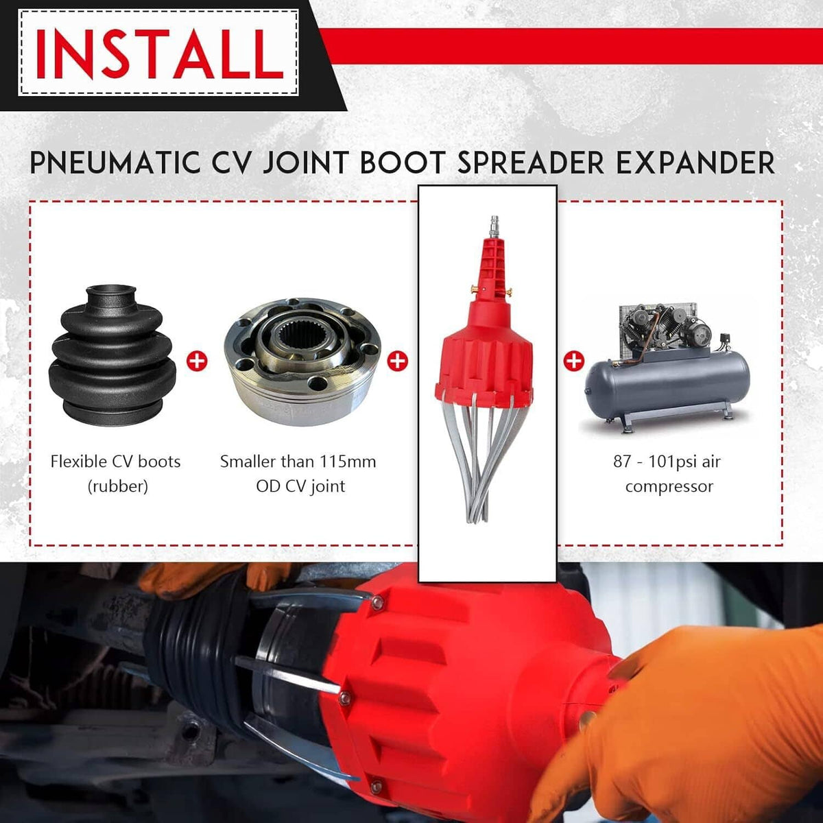 Solidspare Pneumatic CV Joint Boot Spreader Expander Universal Install Installation Tool